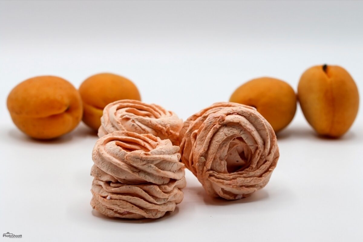 Apricot zephyr confections with fresh apricots