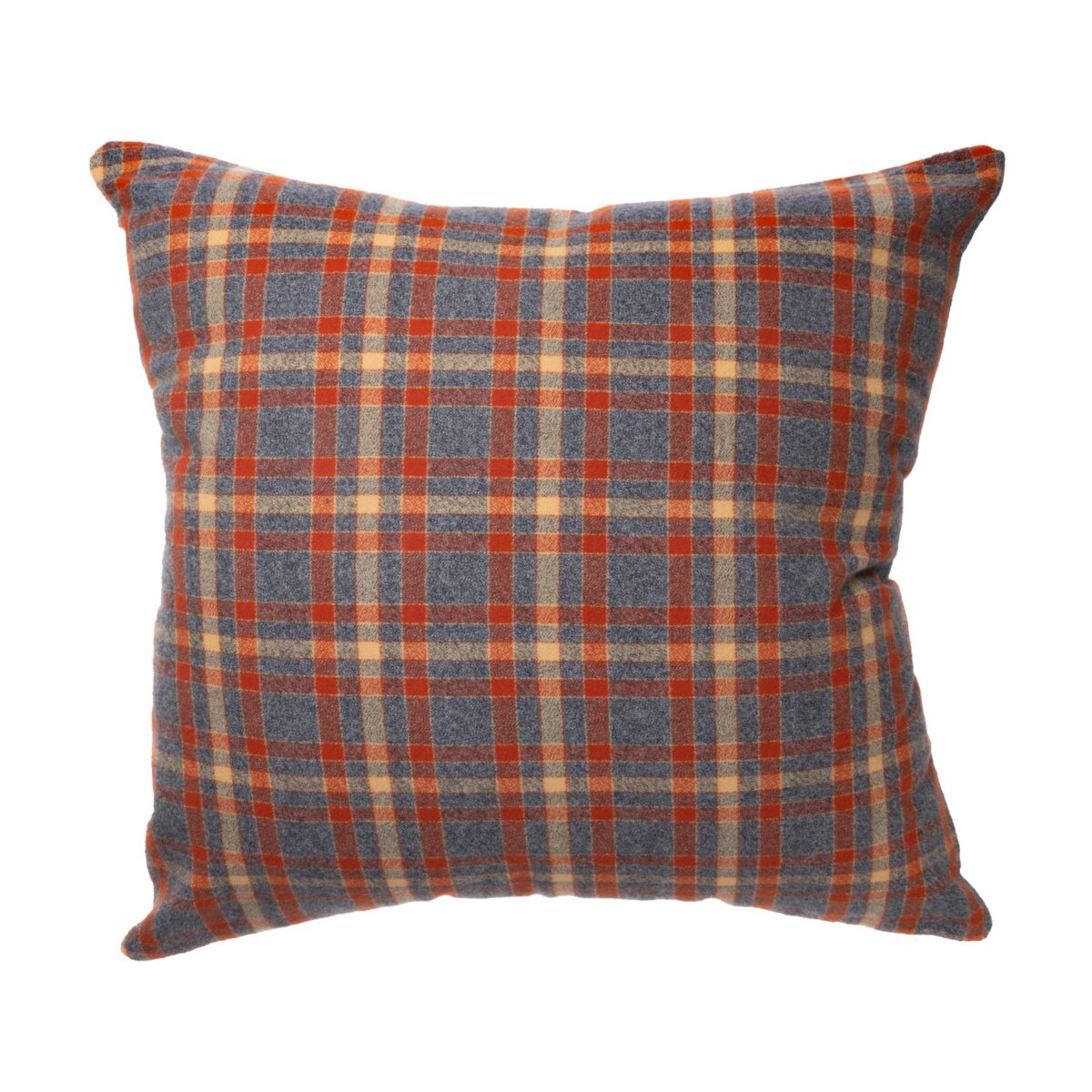 Plaid throw pillow on a white background
