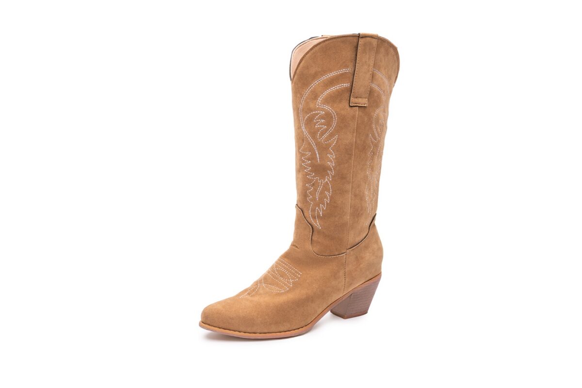 Western cowboy boot on a white background