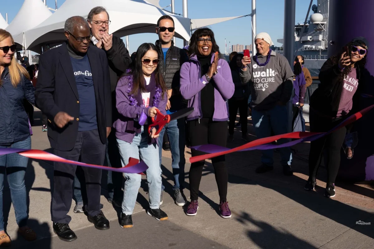 Ribbon cutting at the Lupus Walk fundraiser in New York City